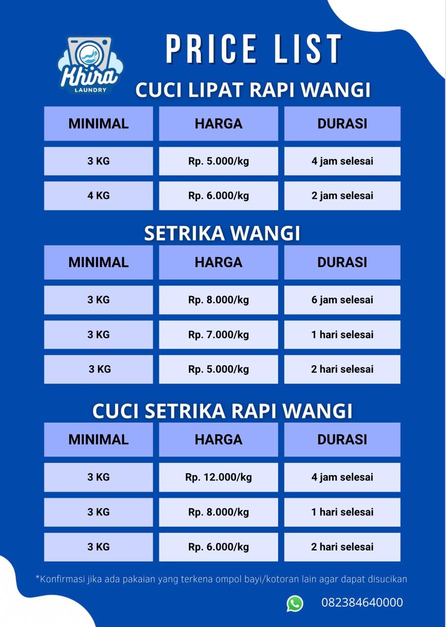 Paket Laundry Khira